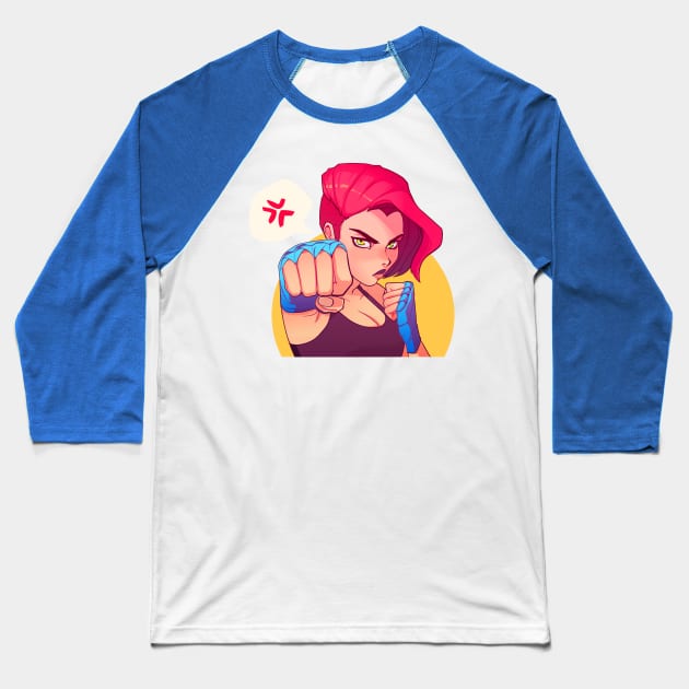 Girl Fight Baseball T-Shirt by machmigo